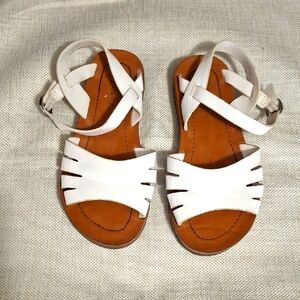 Cat & Jack White Sandals with Tan Sole 13